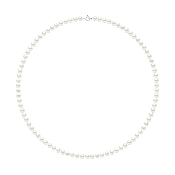 Collier Rang De Perles 5-6 Mm - 42 Cm - Fermoir Anneau Ressort - Clermont