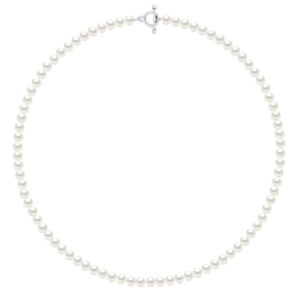 Collier Rang De Perles Semi Rondes 6-7 Mm - 55 Et 60 Cm -  Argent 925 - Honfleur