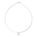 Collier Semi Rigide Véritable Perle De Culture D'Eau Douce Poire 10-11 Mm