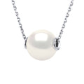 Collier Maille Forçat Prestige En Argent Rhodié 925 Millièmes Et Véritable Perle De Culture D'Eau Douce Ronde 10-11 Mm