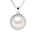 Collier - Véritable Perle De Culture D'Eau Douce Bouton 10-11 Mm