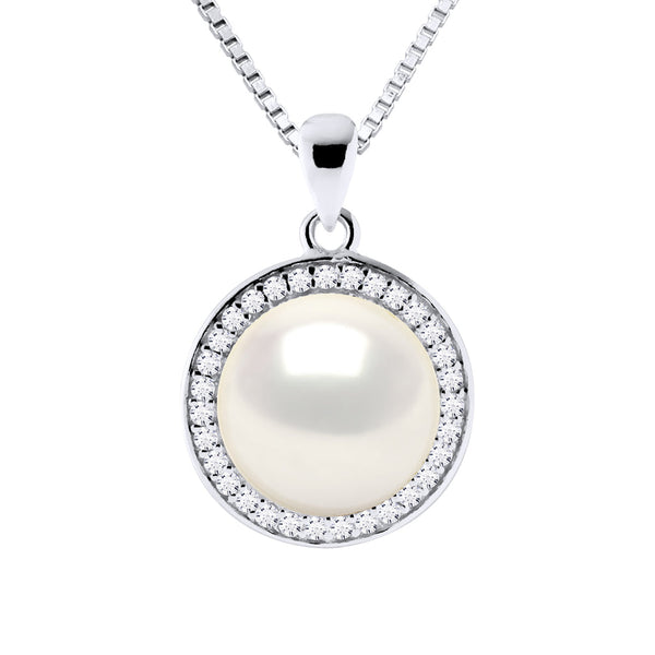Collier - Véritable Perle De Culture D'Eau Douce Bouton 10-11 Mm