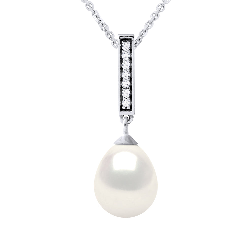 Collier Joaillerie - Véritable Perle De Culture D'Eau Douce Poire 8-9 Mm
