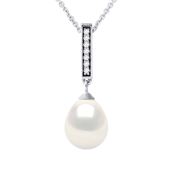 Collier Joaillerie - Véritable Perle De Culture D'Eau Douce Poire 8-9 Mm