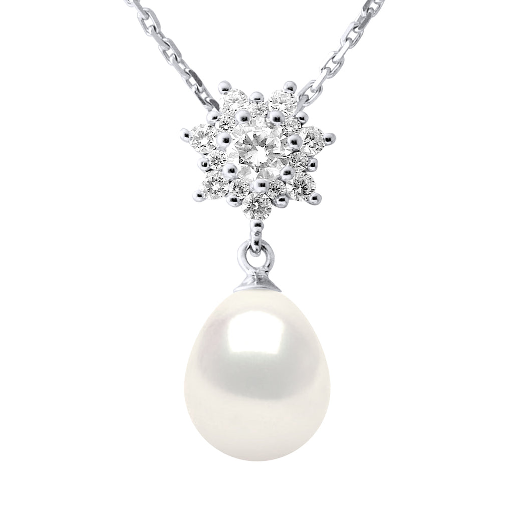 Collier Joaillerie - Véritable Perle De Culture D'Eau Douce Poire 9-10 Mm