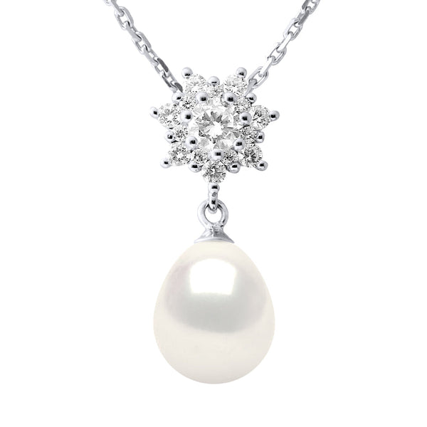 Collier Joaillerie - Véritable Perle De Culture D'Eau Douce Poire 9-10 Mm