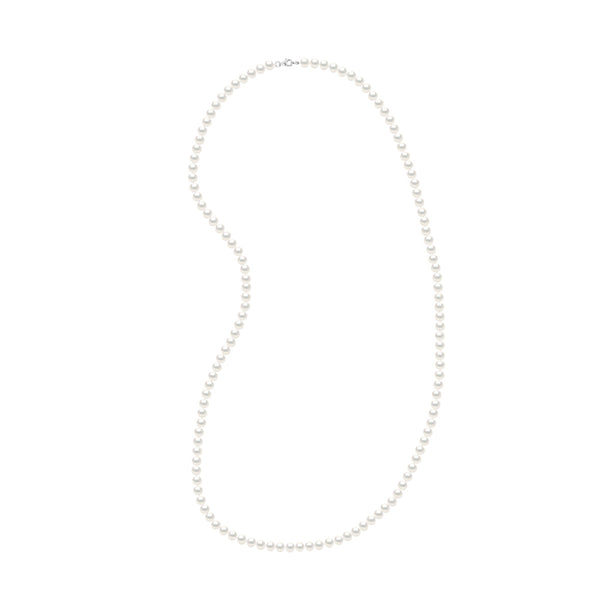 Sautoir De Perles Semi-Rondes / Baroques 6-7 Mm - Longueur 75 Cm - Velais