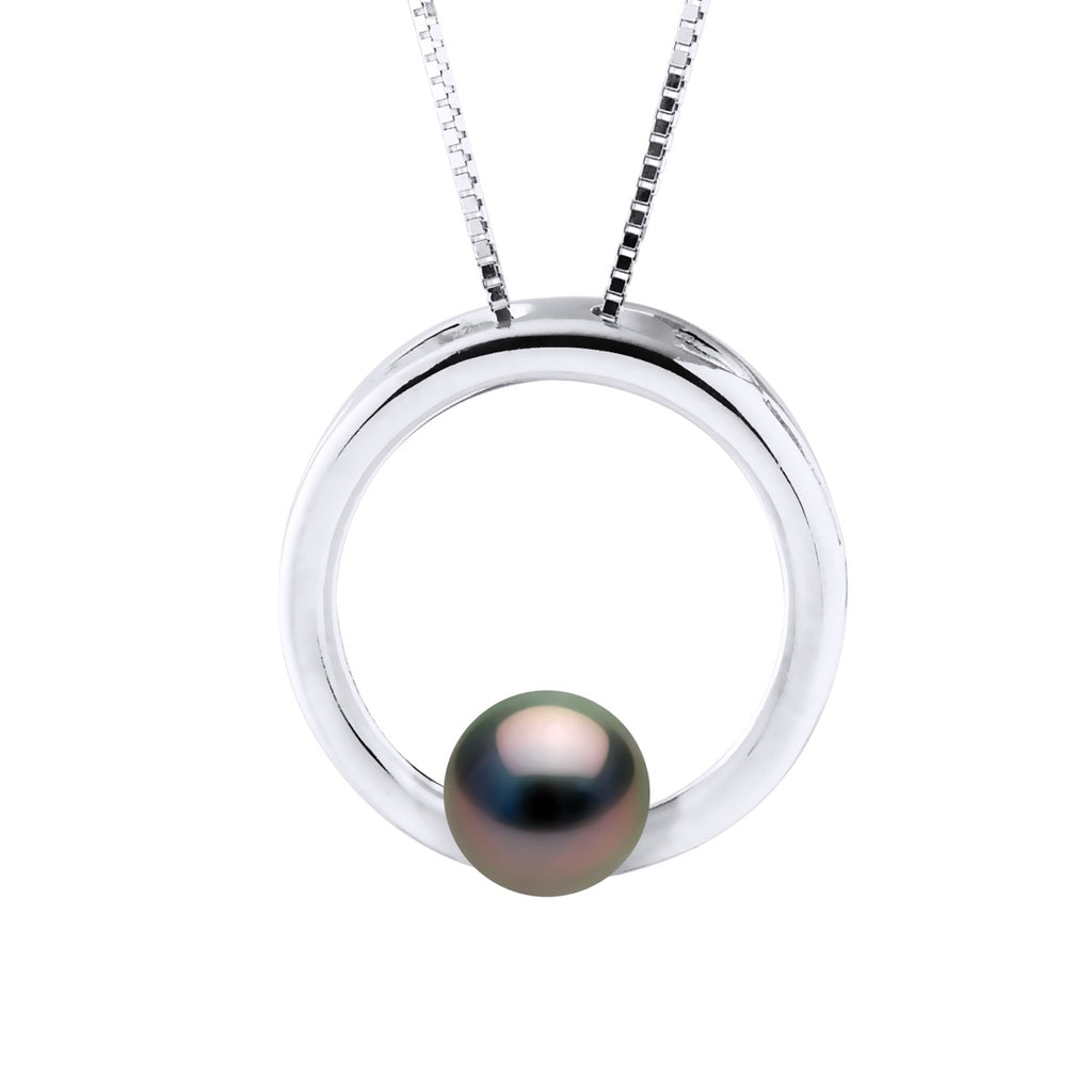Collier Perle De Tahiti Ronde 8-9 Mm - Argent 925 - Mapanga