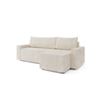 Teo - Canapé D'Angle 4 Places - Velours Beige