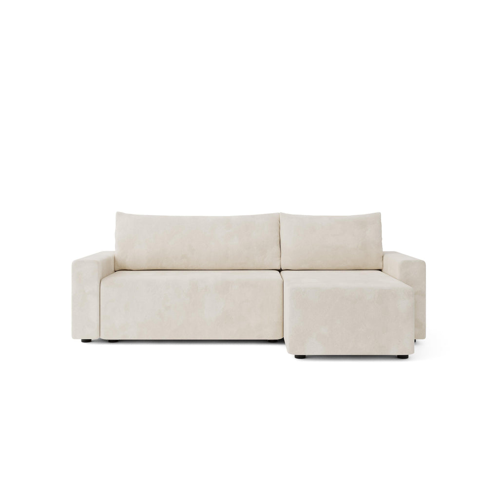 Teo - Canapé D'Angle 4 Places - Velours Beige