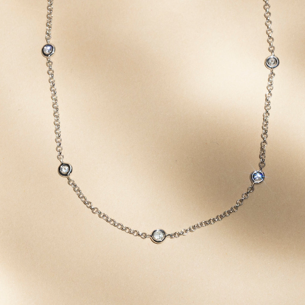 Collier "Sunshine" Diamants 0,22/7 - Or Blanc