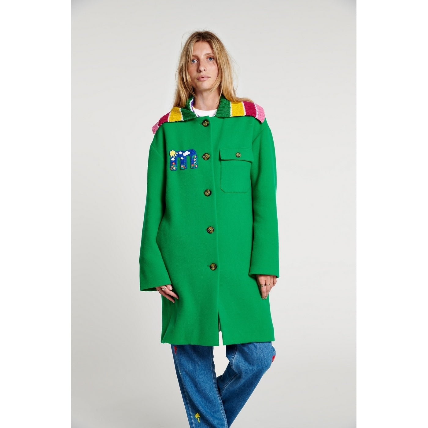 Manteau Ribbed Collar Patch