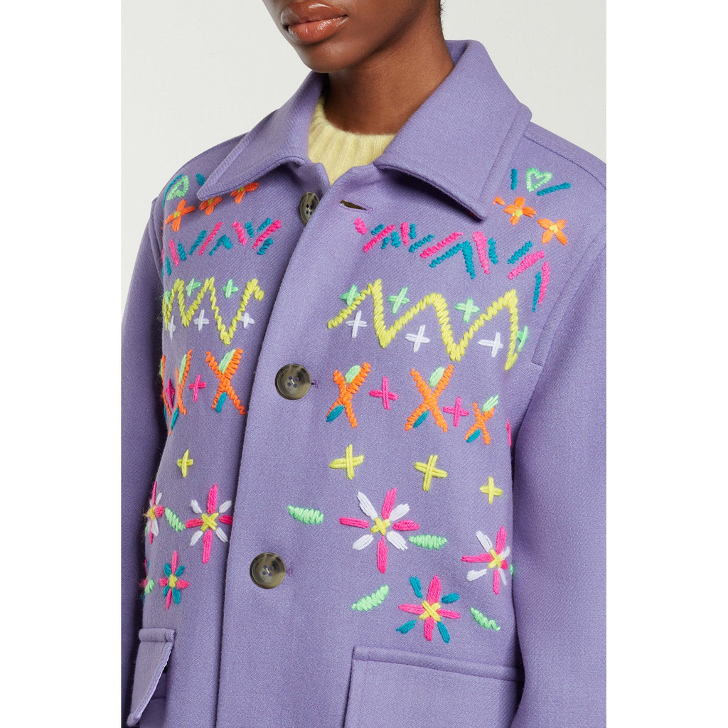 Manteau Fair Isle Embroidered