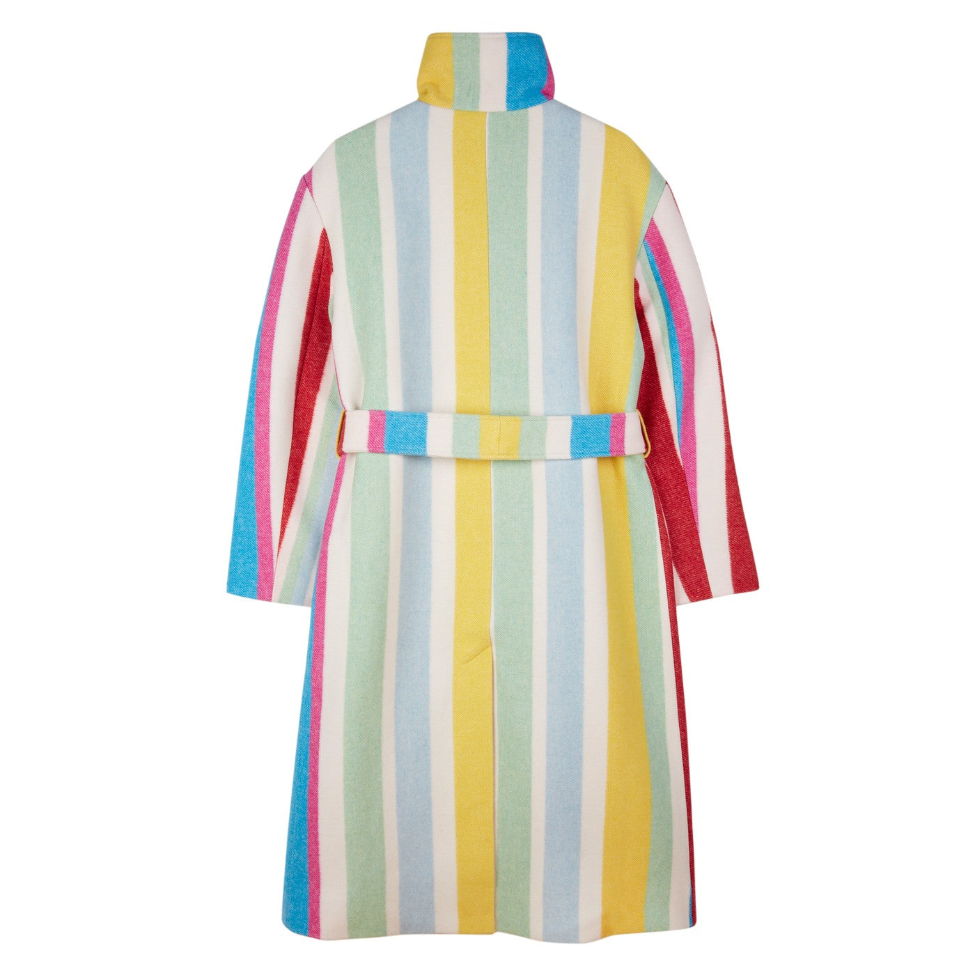 Manteau Funnnel Neck Striped