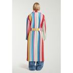 Manteau Funnnel Neck Striped