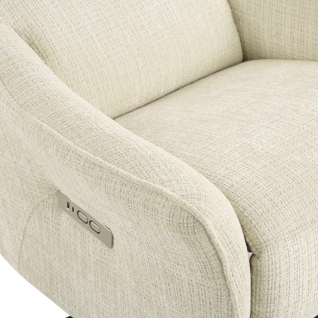 Cochyre - Fauteuil Relax Électrique Rotatif 1 Place - Tissu Beige
