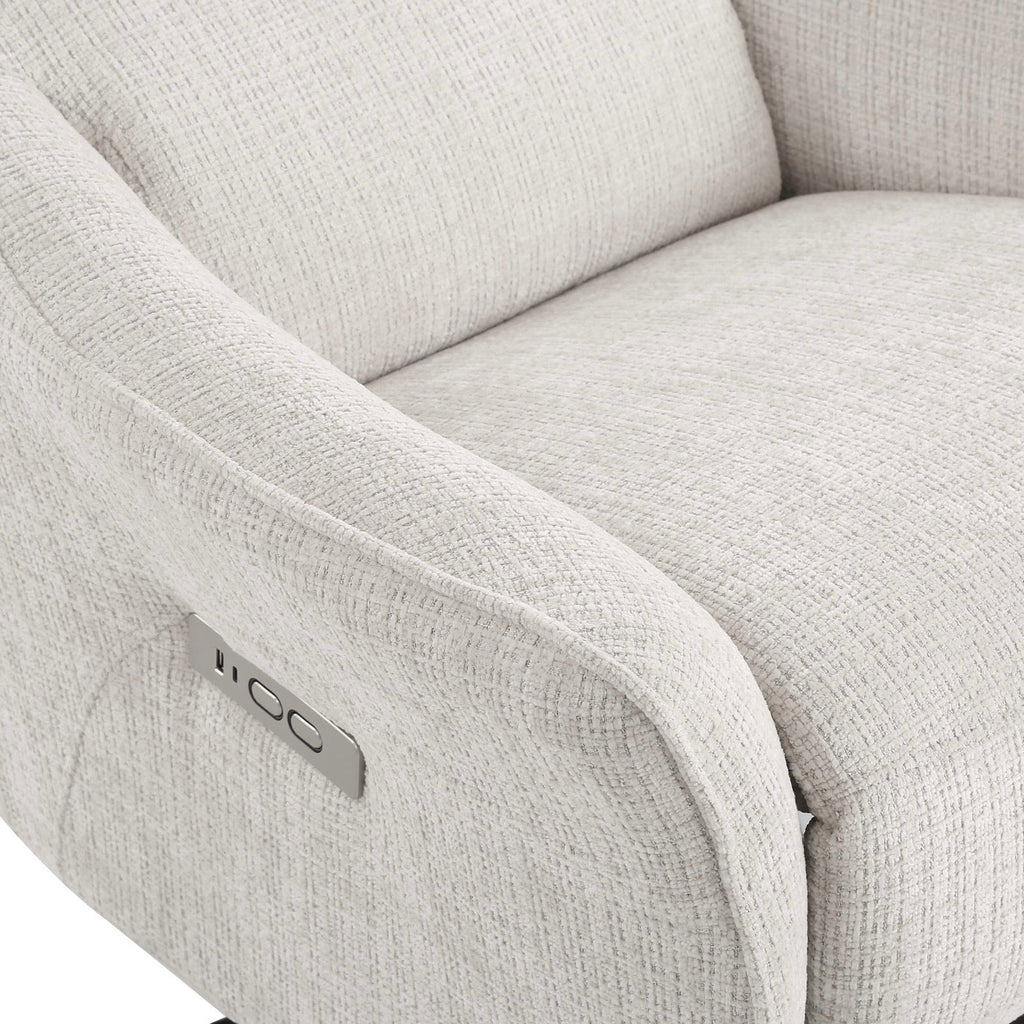 Cochyre - Fauteuil Relax Électrique Rotatif 1 Place - Tissu Gris