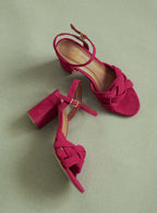 SANDALES A TALONS SUEDE ROSE COE PETITE MENDIGOTE