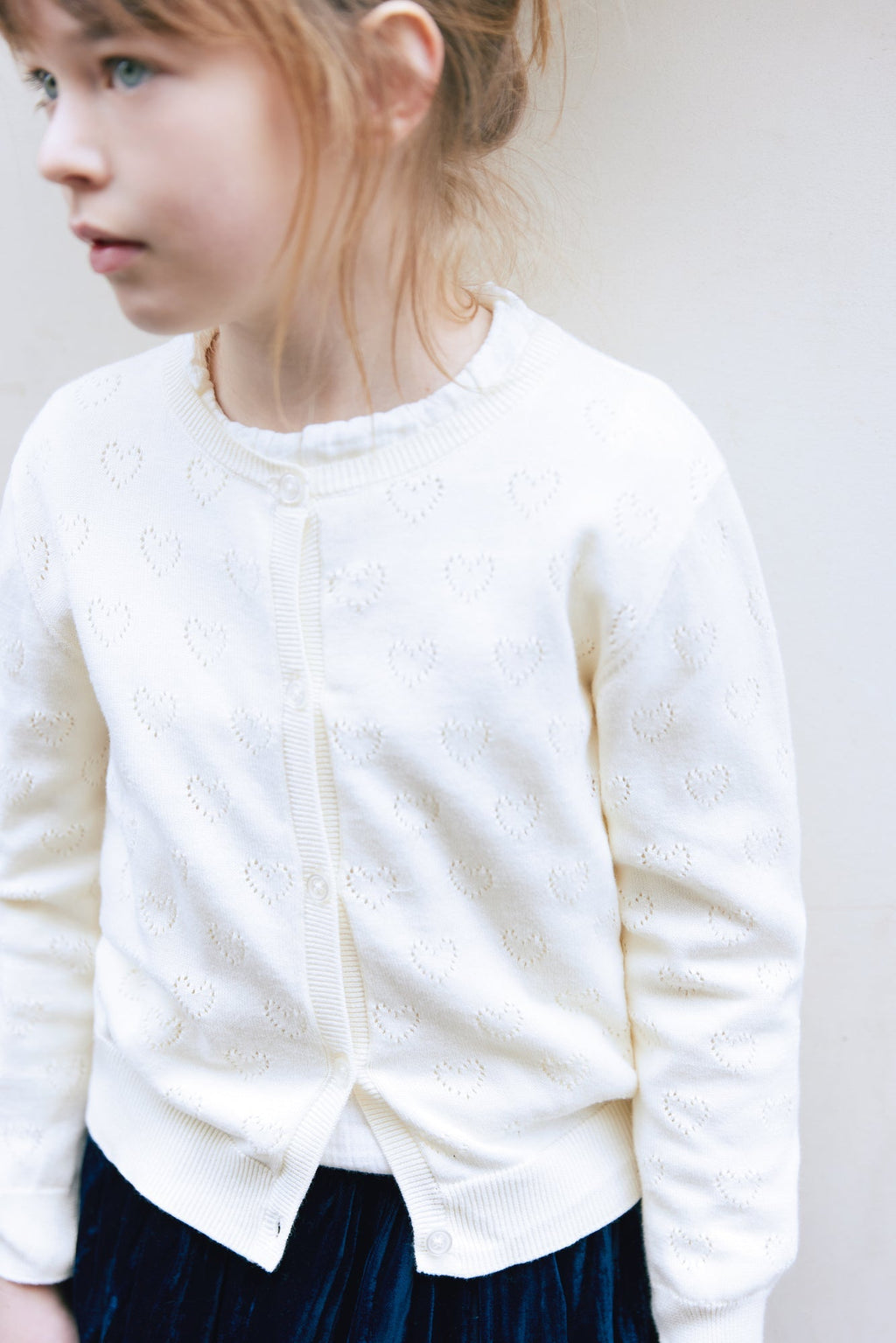 Cardigan - Beige À Coeur En Maille 100% Coton
