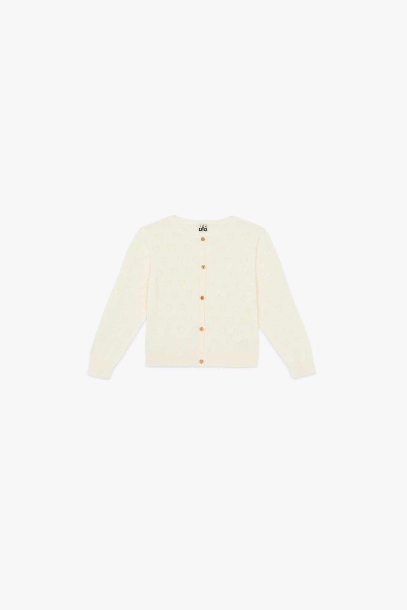 Cardigan - Beige À Coeur En Maille 100% Coton