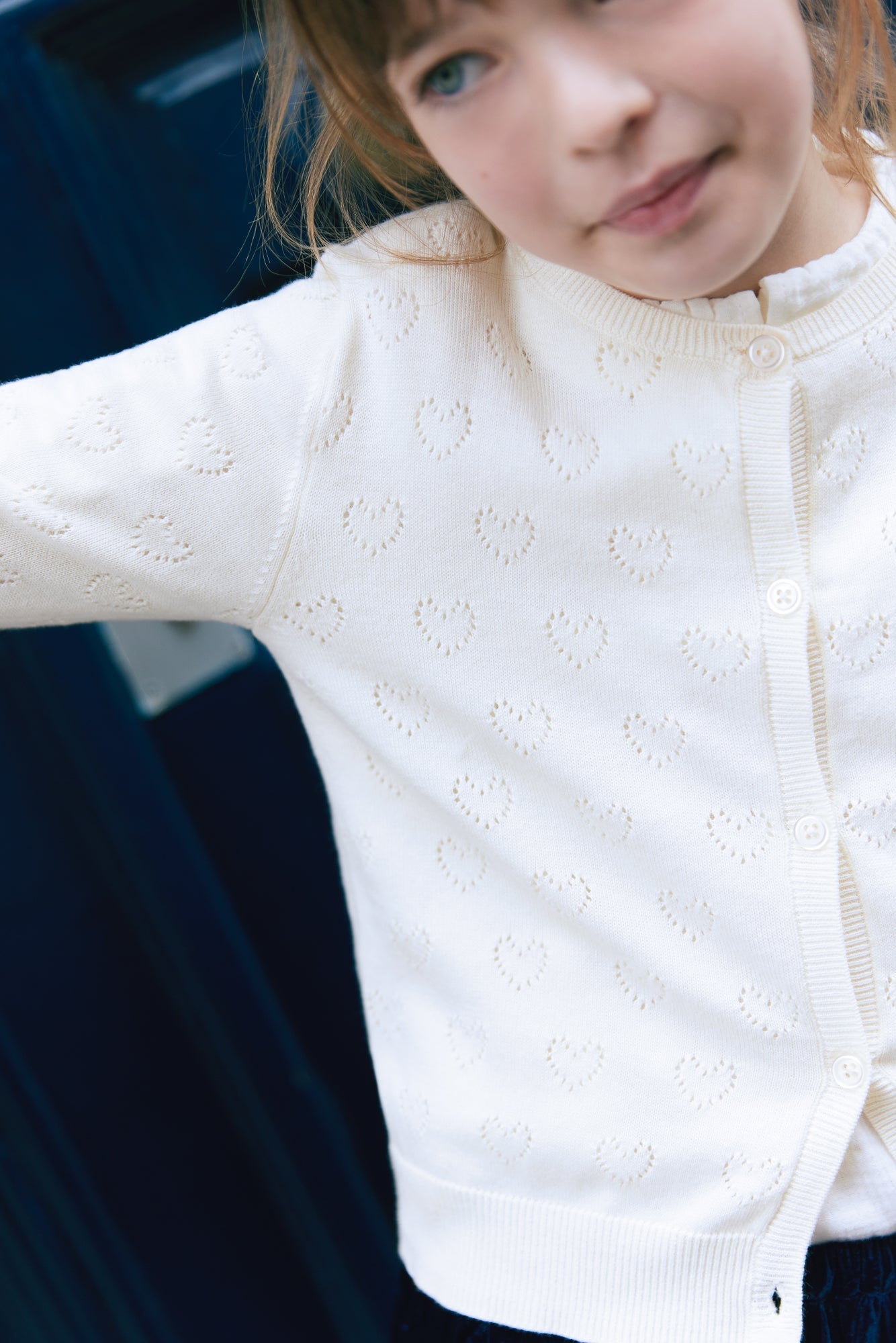 Cardigan - Beige À Coeur En Maille 100% Coton