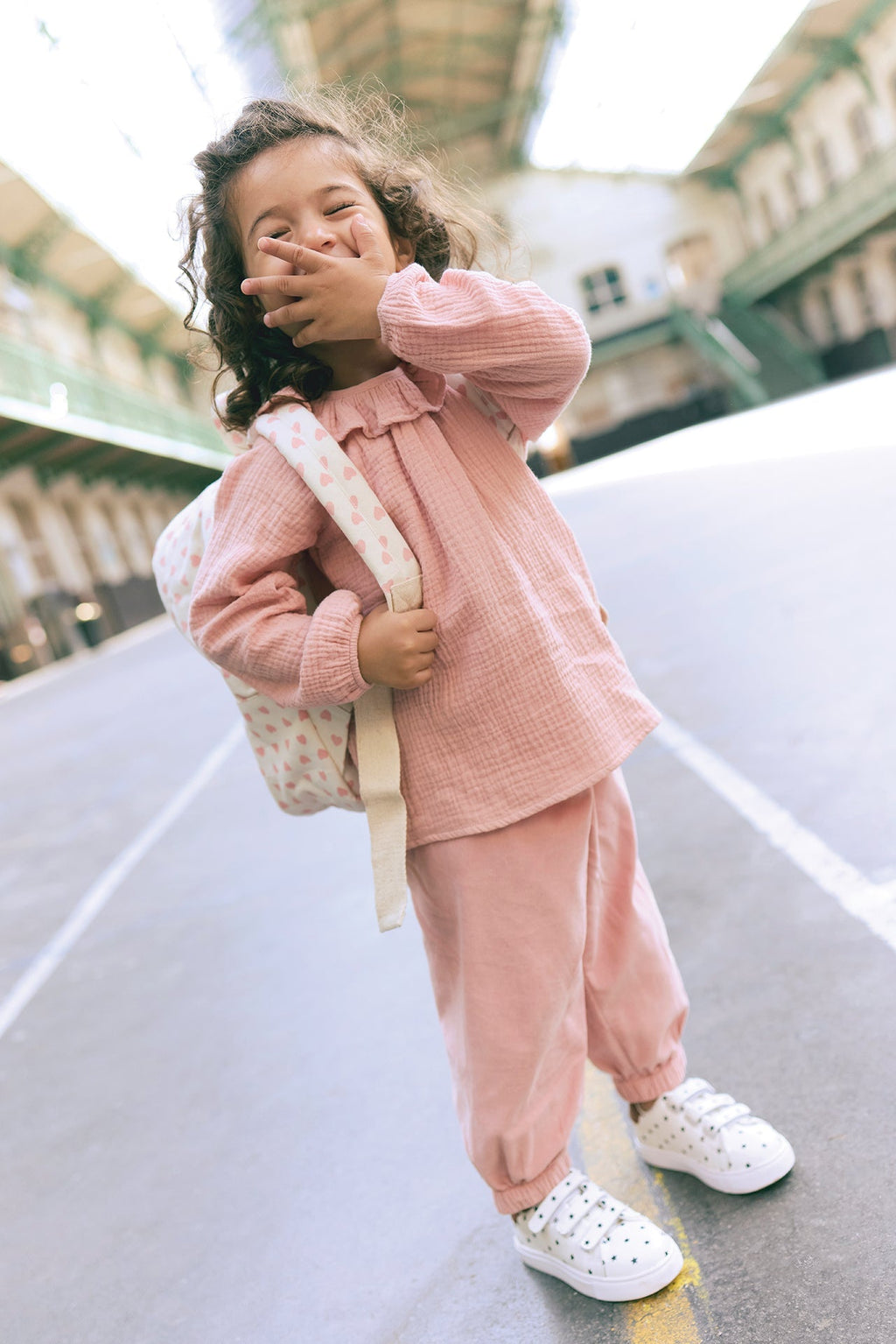 Pantalon - Biscotte En Velours Rose Clair