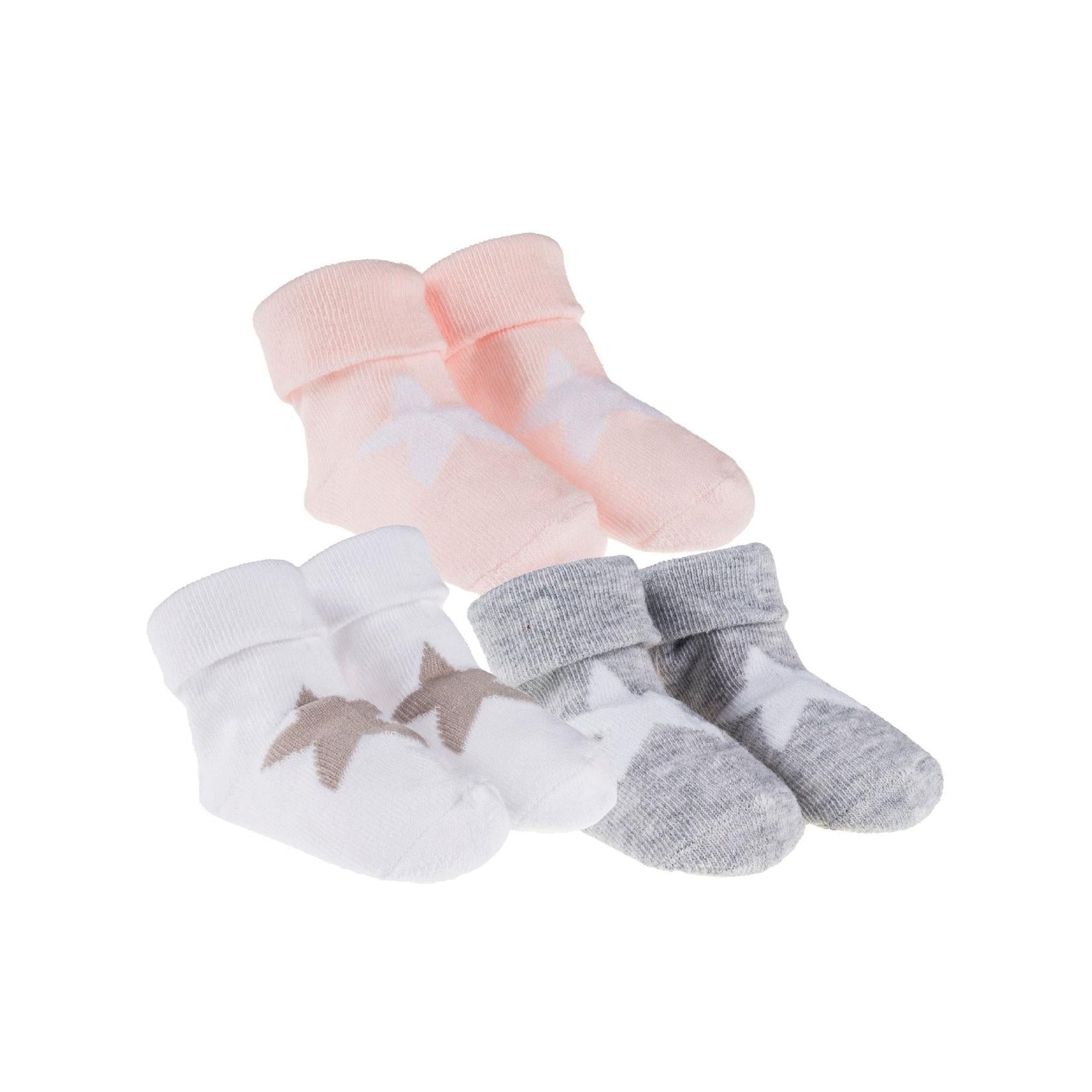 Ensemble De 3 Paires De Chaussettes À Étoiles Blanches/Grises/Rouges