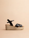 Espadrilles Cordoue - Cuir Noir - Femme