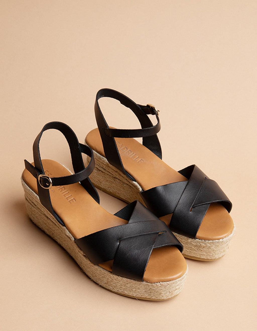 Espadrilles Cordoue - Cuir Noir - Femme