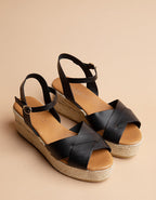 Espadrilles Cordoue - Cuir Noir - Femme