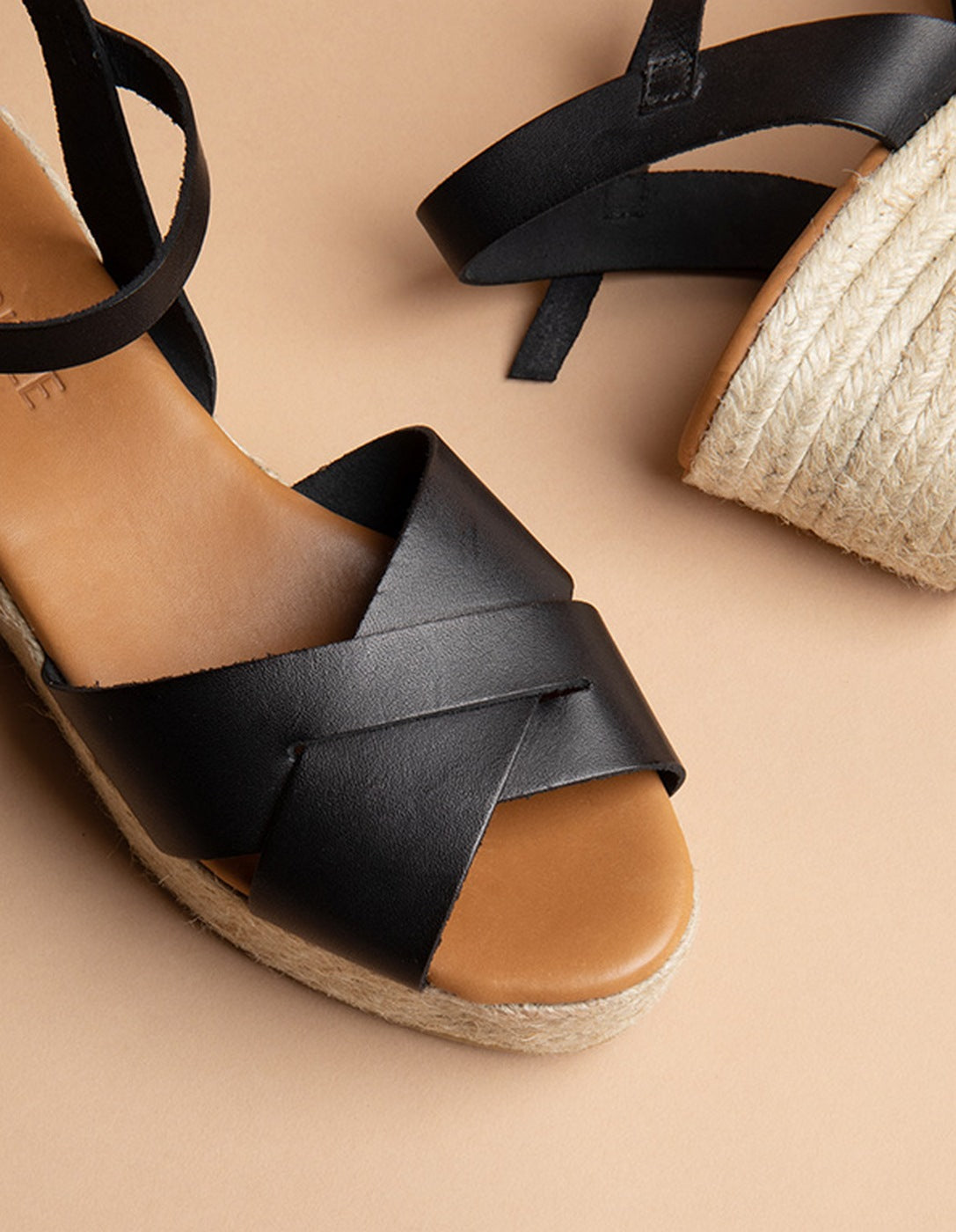 Espadrilles Cordoue - Cuir Noir - Femme