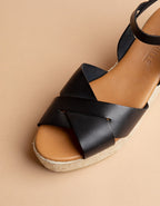 Espadrilles Cordoue - Cuir Noir - Femme