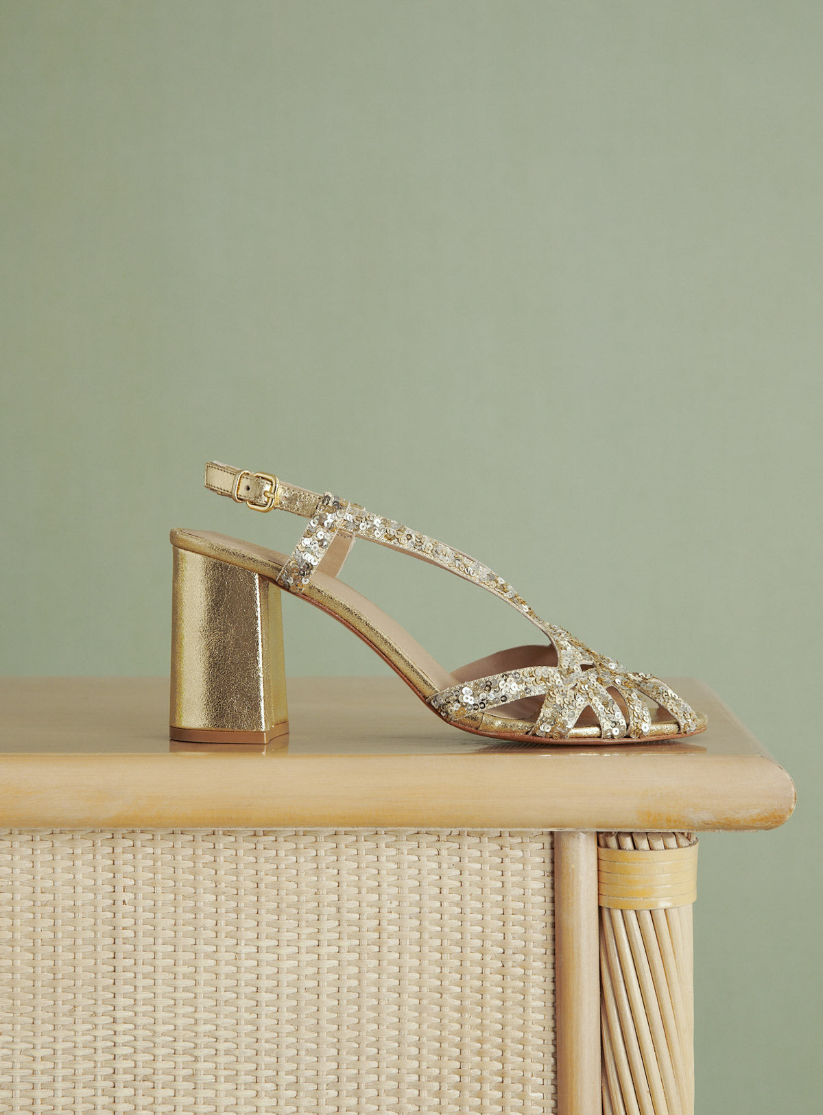 Sandales Couronne Sequin - Or/Argent
