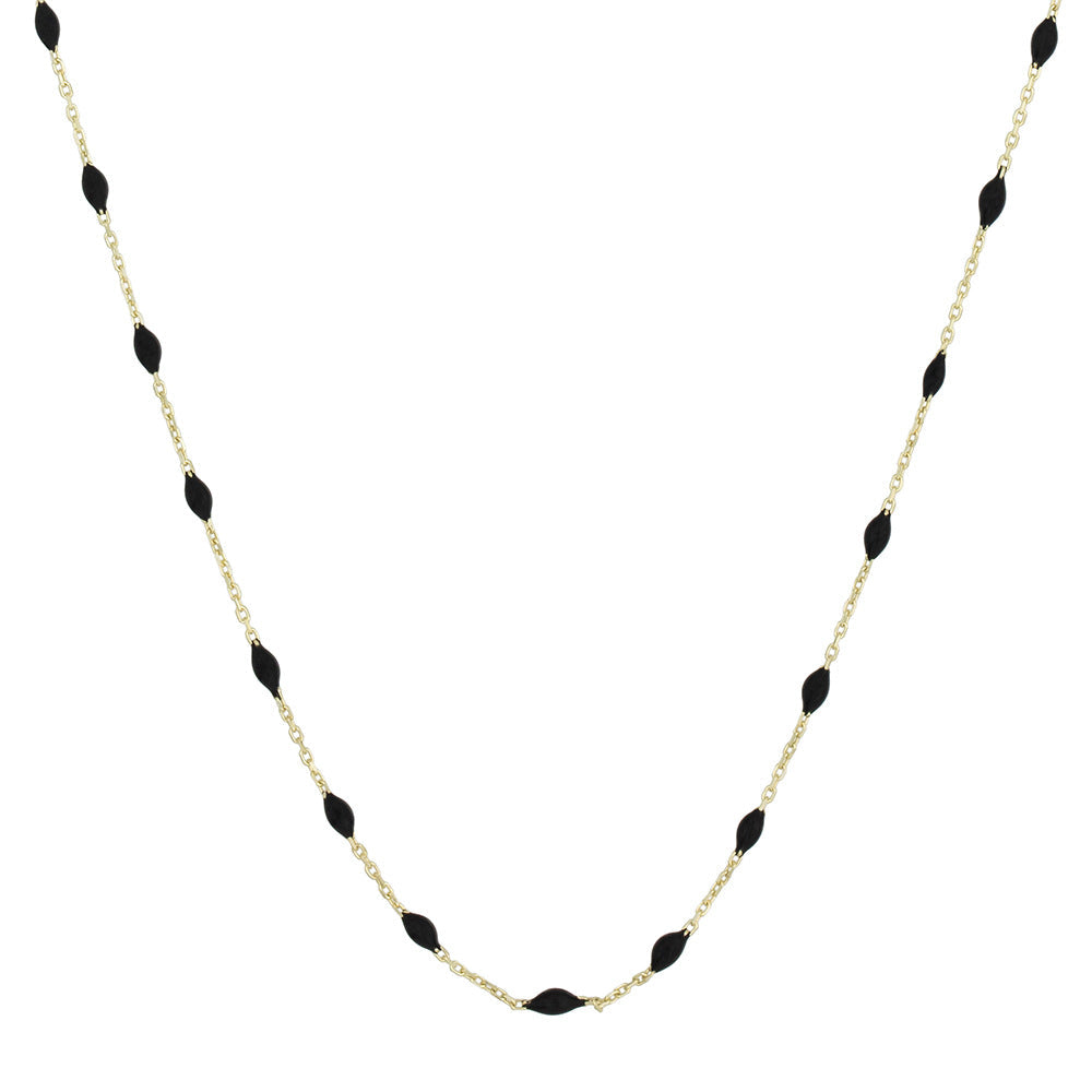 Collier "Amada Noir" Or Jaune 375/1000