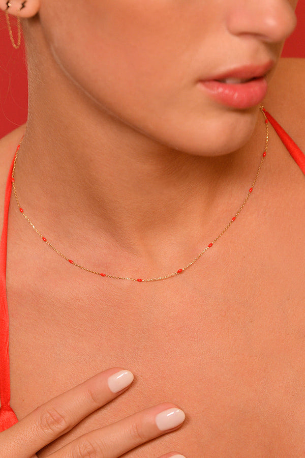 Collier "Amada Rouge" - Or Jaune 375/1000