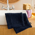 Lot De 2 Gants De Toilette "Spa" - 100% Coton - Bleu Nuit