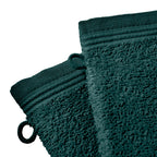 Lot De 2 Gants De Toilette "Spa" - 100% Coton - Emeraude
