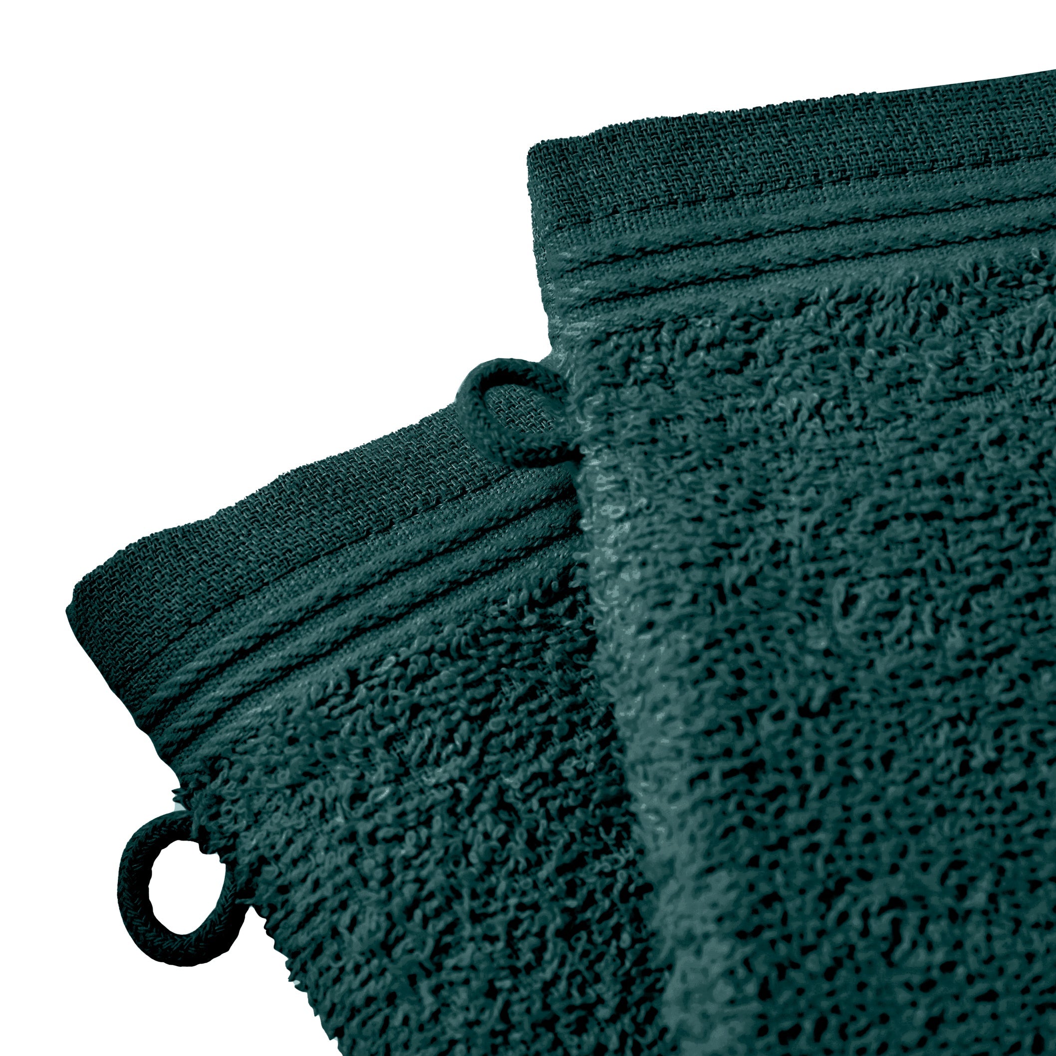 Lot De 2 Gants De Toilette "Spa" - 100% Coton - Emeraude