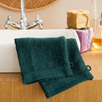 Lot De 2 Gants De Toilette "Spa" - 100% Coton - Emeraude