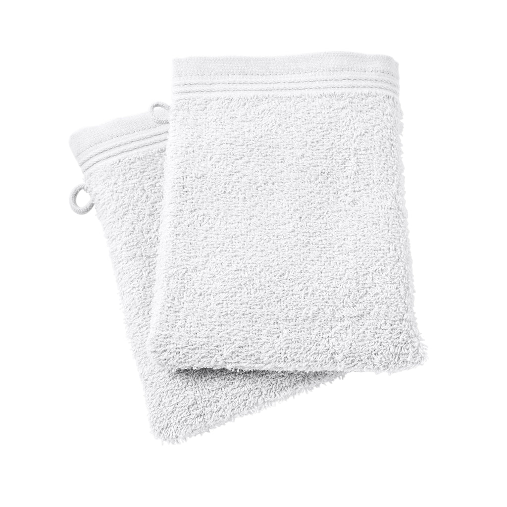 Lot De 2 Gants De Toilette "Spa" - 100% Coton - Neige