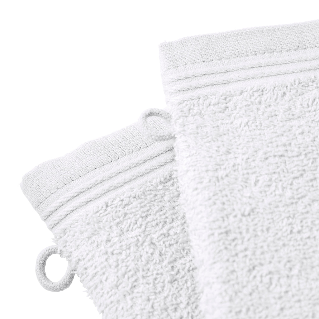 Lot De 2 Gants De Toilette "Spa" - 100% Coton - Neige