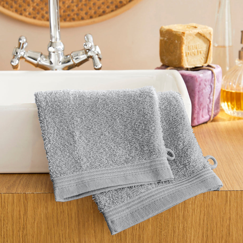 Lot De 2 Gants De Toilette "Spa" - 100% Coton - Perle