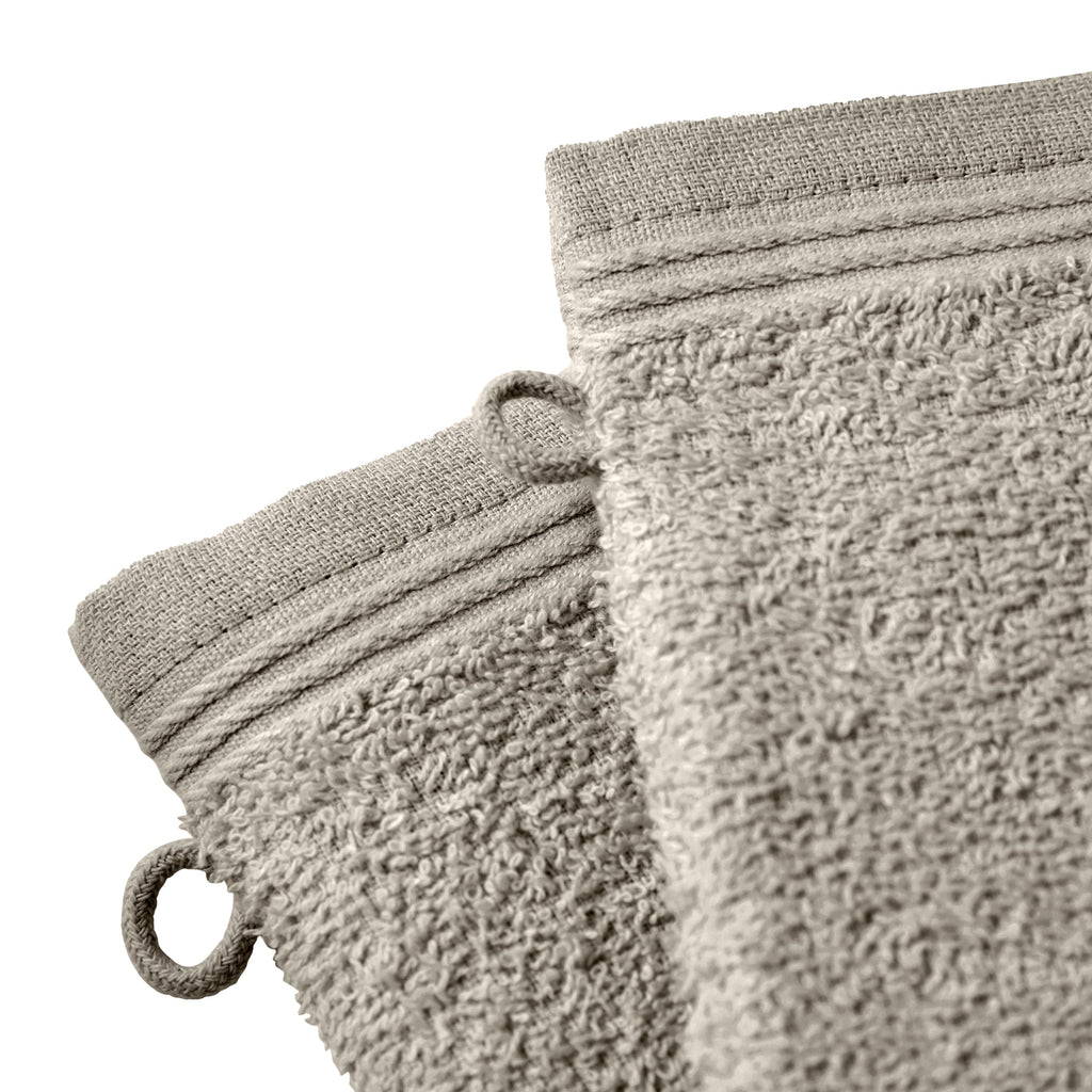 Lot De 2 Gants De Toilette "Spa" - 100% Coton - Sable