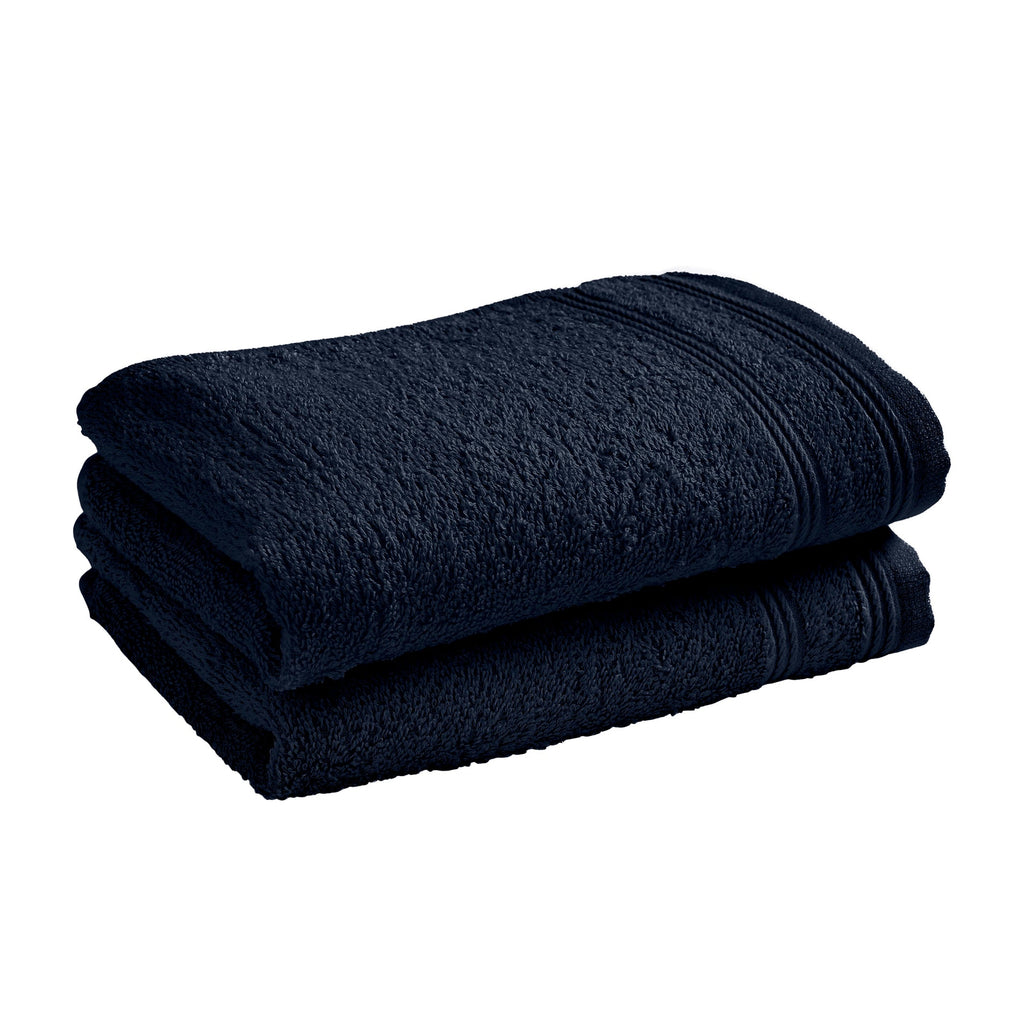 Serviettes Invité "Spa" - 100% Coton - Bleu Nuit