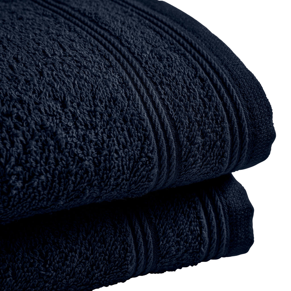 Serviettes Invité "Spa" - 100% Coton - Bleu Nuit