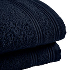 Serviettes Invité "Spa" - 100% Coton - Bleu Nuit