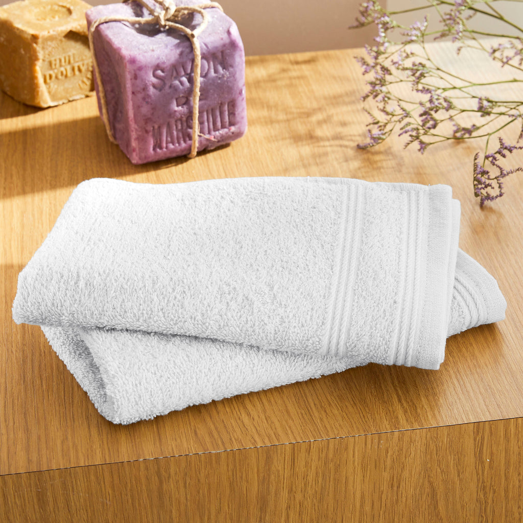 Serviettes Invité "Spa" - 100% Coton - Neige