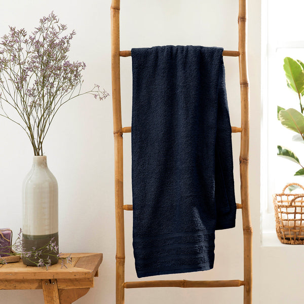 Drap De Bain "Spa" - 100% Coton - Bleu Nuit