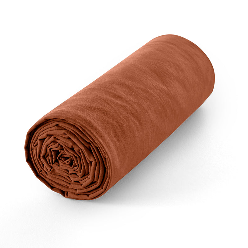 Drap Housse - 100% Coton - Paprika