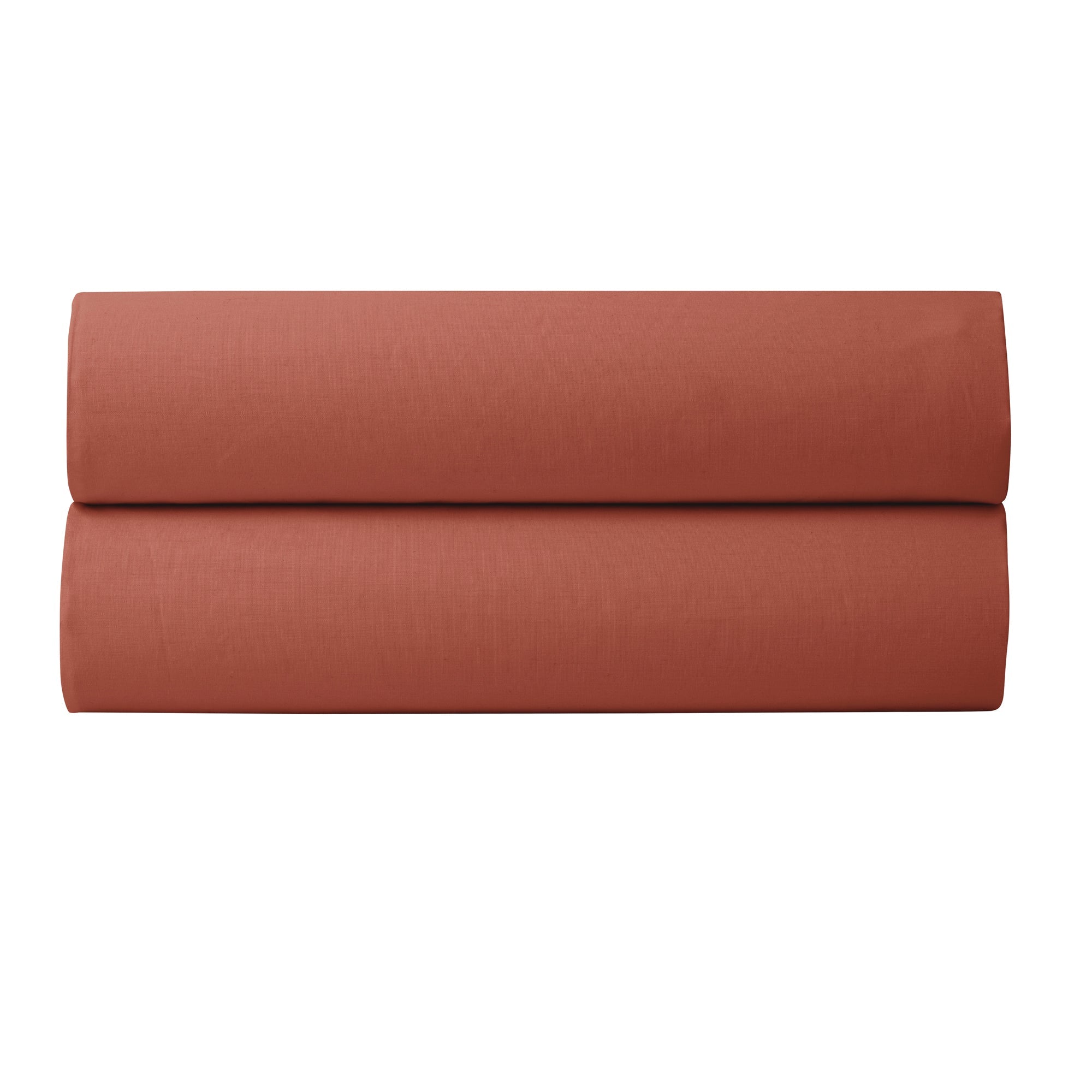 Drap Housse - 100% Percale Coton - Terracotta